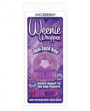 Weenie wrapper dual cock ring – purple