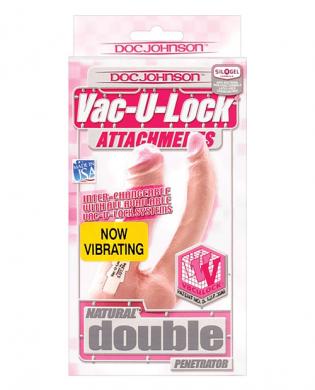 Vac-u-lock double penetrator vibrating – natural