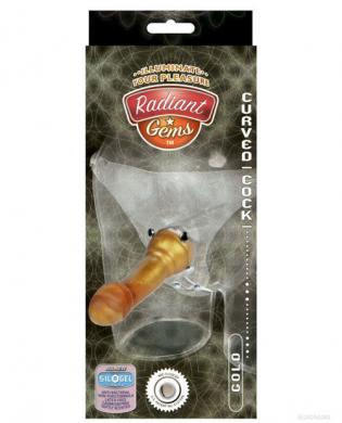 Vac-u-lock radiant gems clear harness w/plug and curved gold c