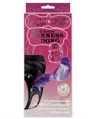 Lucid dream vac-u-lock harness and dong – purple