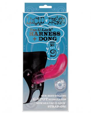 Lucid dream vac-u-lock harness and dong – fuchsia