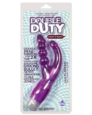 Double duty waterproof vibrator – purple