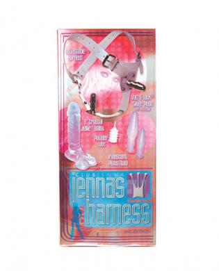 Jenna’s vac-u-lock clear harness, dong and anal set