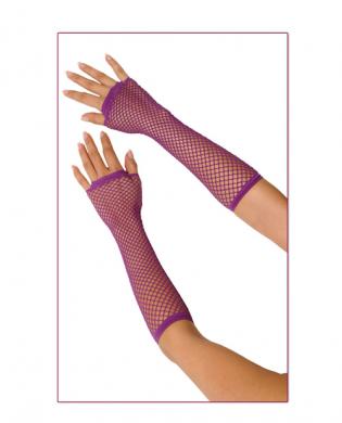 Long fishnet gloves – purple