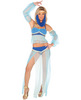 4 pc harem hottie dress, halter top, long skirt, arm sleeves and head piece
