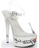 Ellie Shoes Britt 6in Heart Tattoo Stiletto White Six