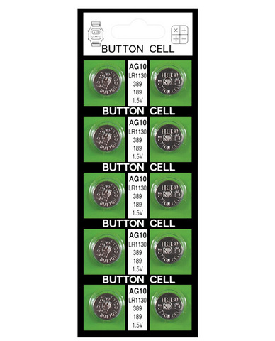 Button Batteries  AG10 (card of 10)