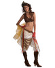 3 Pc Steampunk Showgirl Top, Skirt W/attached Belt And Sheer Netting& Pantaloons Brown O/s