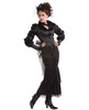 2 Pc Steampunk Victorian Lady Jacket W/attached Sheer Netting And Skirt Black O/s