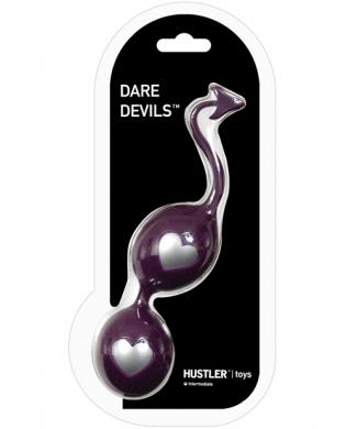 Hustler dare devils vaginal balls – plum/silver
