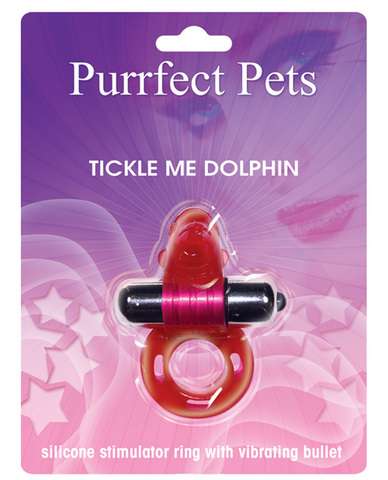 Purrrfect pet cockring clit stimulator dolphin - magenta