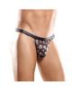 Male power voodoo skull stretch mesh bong thong black s/m