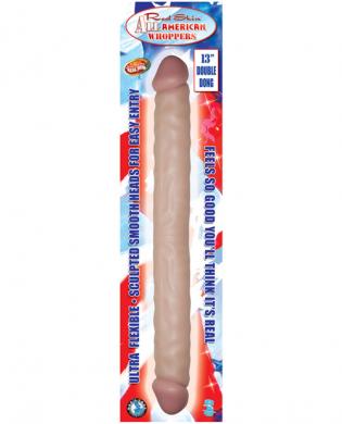Real skin all american whoppers 13in double dong – flesh