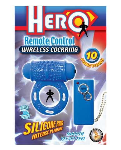 Hero remote control wireless cockring - blue