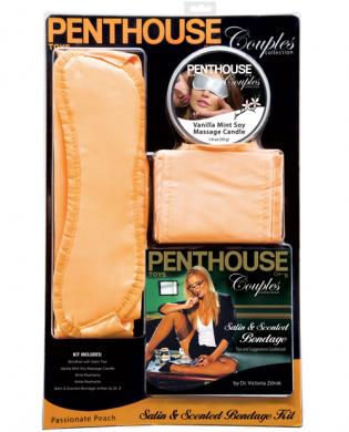 Penthouse couples satin and scented bondage kit – peach