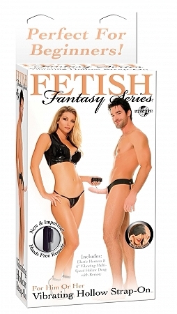 Fetish Fantasy Series Vibrating Hollow Strap-On Beige