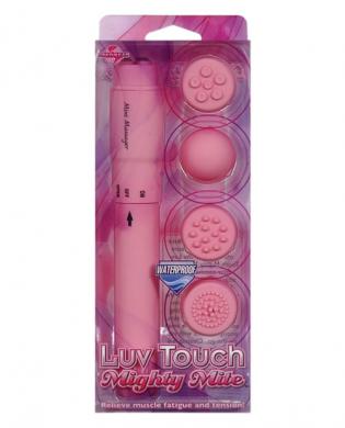 Luv touch mighty mite waterproof w/4 massage heads – pink