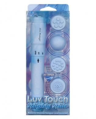 Luv touch mighty mite waterproof w/4 massage heads – blue