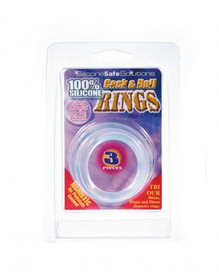 Silicone cock and ball rings 3 per pack