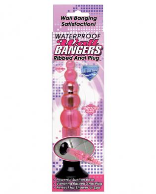 Wall bangers waterproof ribbed anal plug – pink