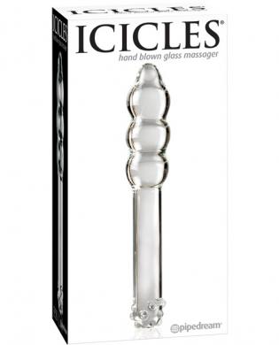 Icicles no. 10 hand blown glass massager – clear