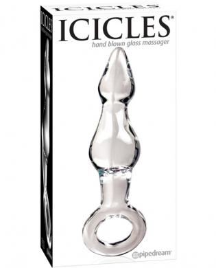 Icicles no. 13 hand blown glass massager – clear