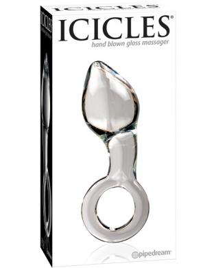Icicles no. 14 hand blown glass massager – clear