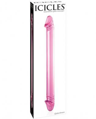 Icicles no. 23 hand blown glass massager – pink