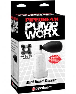 Pump worx mini head teazer w/soft silicone pleasure sleeve