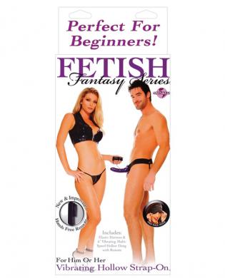 Beginner's vibrating hollow strap-on - purple