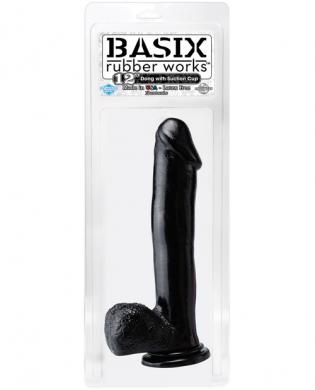 Basix 12in dong w/suction cup – black