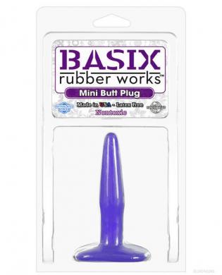 Basix rubber works mini butt plug – purple