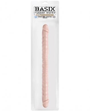 Basix 18in ribbed double dong – flesh