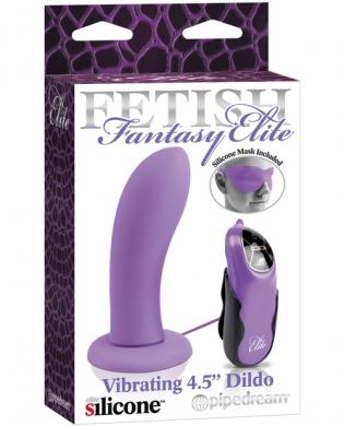 Fetish fantasy elite vibrating 4.5in dildo w/mask – purple
