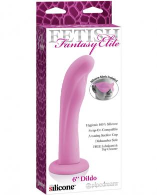 Fetish fantasy elite 6in slim dildo w/mask – pink