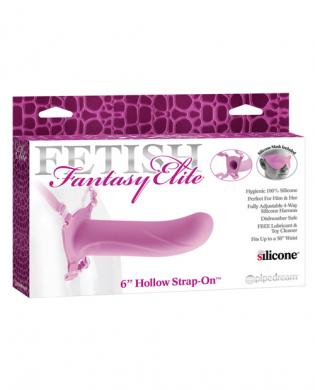 Fetish fantasy elite 6in hollow strap on w/mask – pink