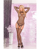 Pink Lipstick 3 Pc Fishnet Garter Set Black S/m