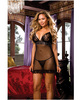 2 Pc Madame Noir Mesh Babydoll And Thong Black Qn