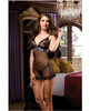 2 Pc Madame Noir Mesh Babydoll And Thong Black O/s