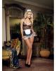 4 Pc French Flirt Fishnet Babydoll Thong Apron And Hat Black Os