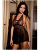 Rene rofe peek-a-boo babydoll and g-string black s/m