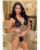 Rene rofe chiffon w/lace babydoll and g leopard s/m