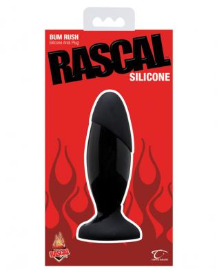 Rascal silicone bum rush anal plug – black