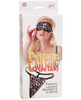 Extreme pure gold leopard blindfold and g- string set