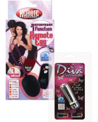 Se0080-10 function remote egg waterproof and se1135-05 diva bullet – silver