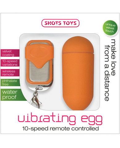 Shots 10 speed remote vibrating egg - orange