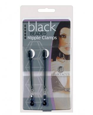 Black beaded tweezer nipple clamps