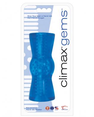Climax gems hand job stroker – aquamarine