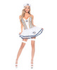 2 Pc Naughty Sailor Bustier W/attached Skirt And Hat White 1x/2x
