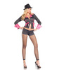2 pc sexy pimpette long sleeved jacket and shorts black m/l